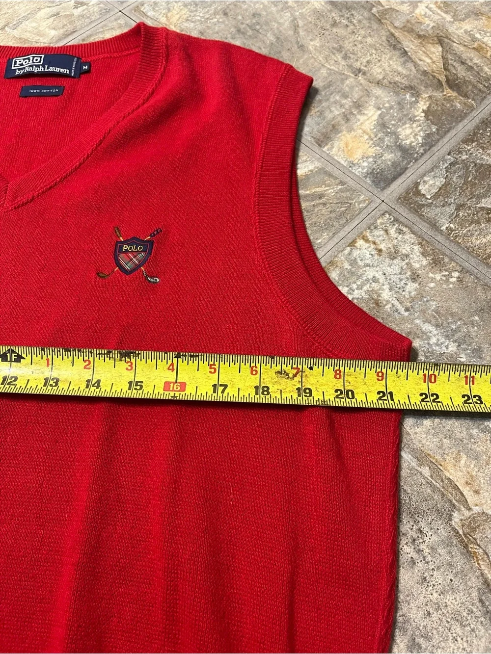 Polo Ralph Lauren Mens Red Sweater Vest Golf Sleeveless Size Medium